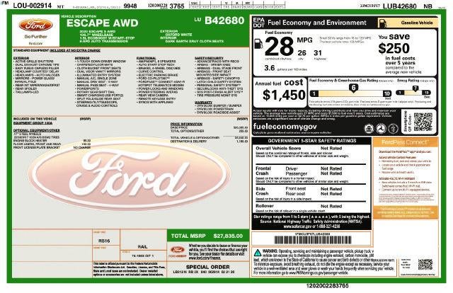 2020 Ford Escape S