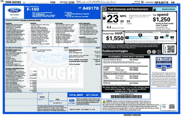 2022 Ford F-150 Platinum
