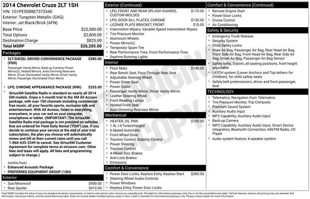 2014 Chevrolet Cruze 2LT