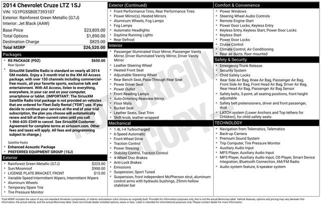 2014 Chevrolet Cruze LTZ