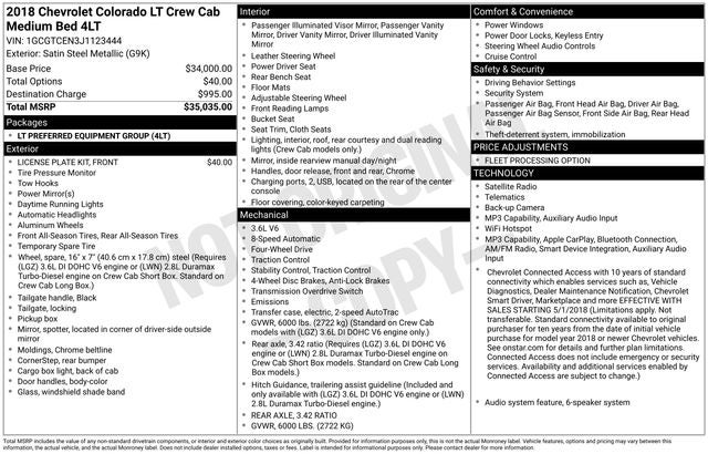 2018 Chevrolet Colorado LT