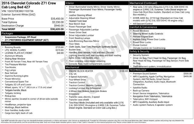 2016 Chevrolet Colorado Z71