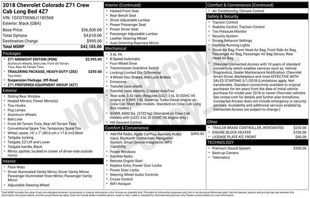 2018 Chevrolet Colorado Z71