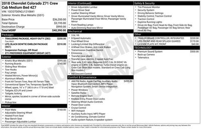 2018 Chevrolet Colorado Z71