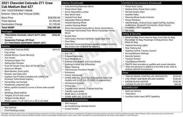 2021 Chevrolet Colorado Z71