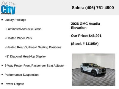 2026 GMC Acadia Elevation