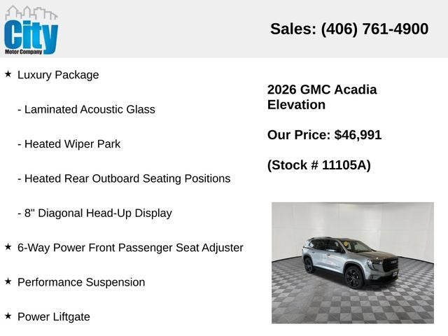 2026 GMC Acadia Elevation