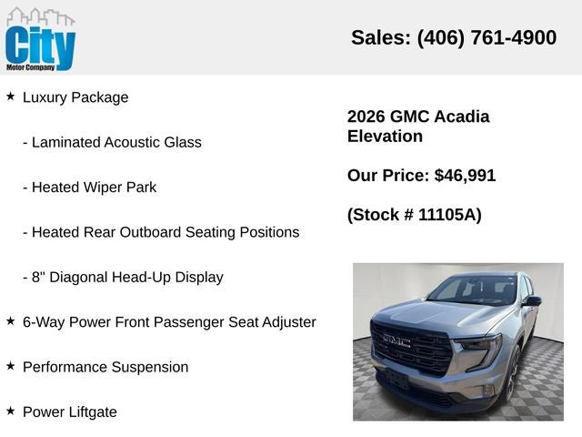 2026 GMC Acadia Elevation