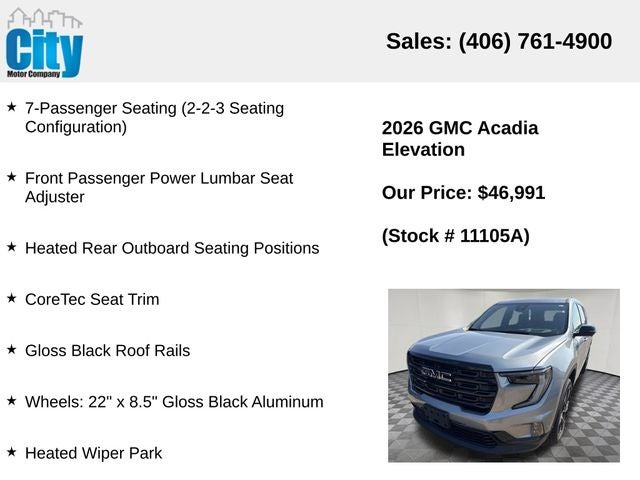 2026 GMC Acadia Elevation