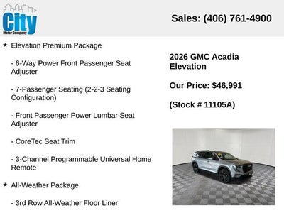 2026 GMC Acadia Elevation