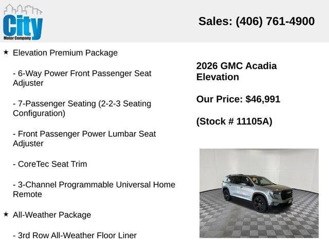 2026 GMC Acadia Elevation