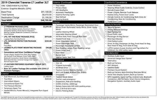 2019 Chevrolet Traverse 3LT