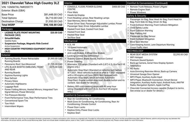 2021 Chevrolet Tahoe High Country