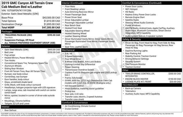 2019 GMC Canyon All Terrain