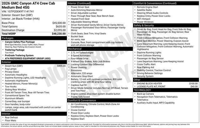 2026 GMC Canyon AT4
