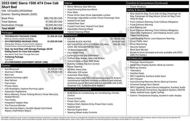 2023 GMC Sierra 1500 AT4