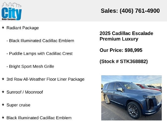 2025 Cadillac Escalade Premium Luxury