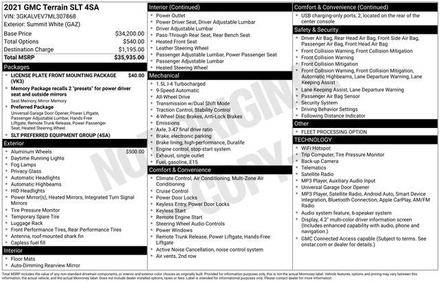 2021 GMC Terrain SLT