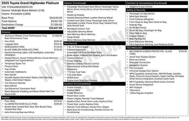 2025 Toyota Grand Highlander Platinum