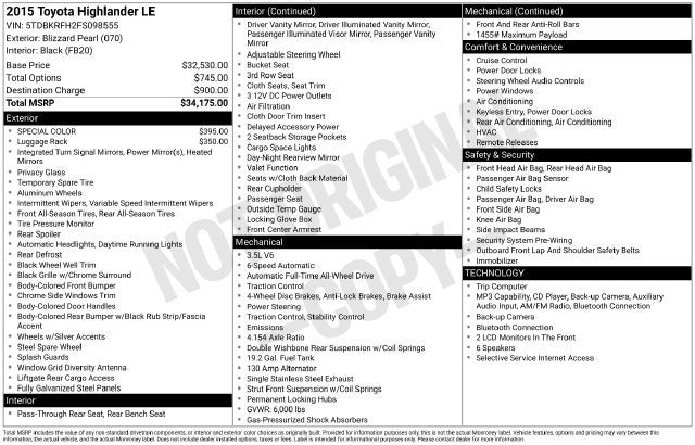 2015 Toyota Highlander Base