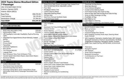 2025 Toyota Sienna Woodland Edition