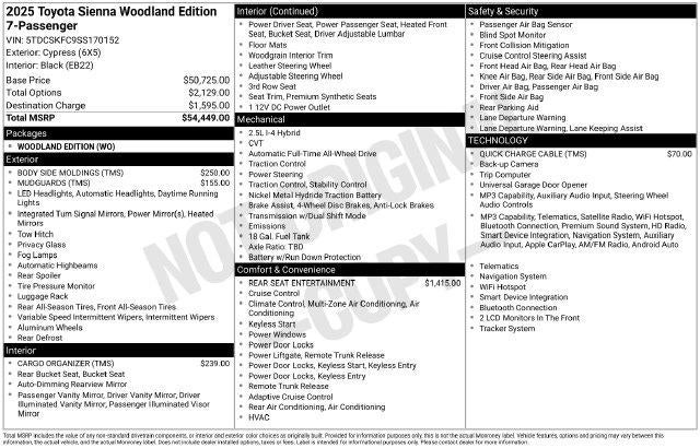 2025 Toyota Sienna Woodland Edition