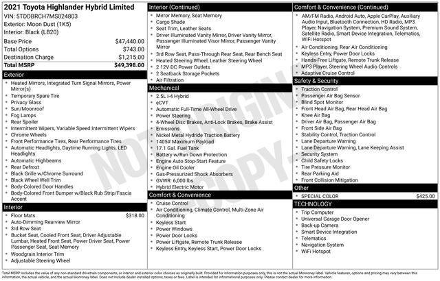 2021 Toyota Highlander Hybrid Limited