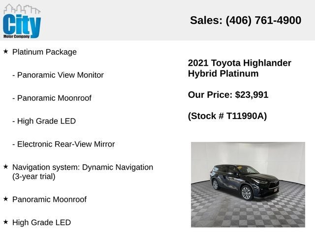 2021 Toyota Highlander Hybrid Platinum