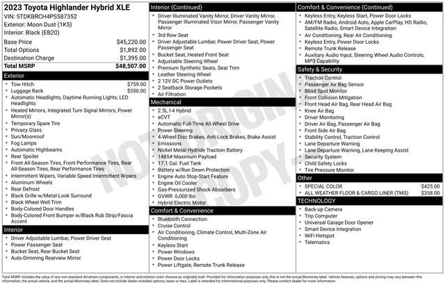 2023 Toyota Highlander Hybrid XLE