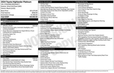 2024 Toyota Highlander Platinum