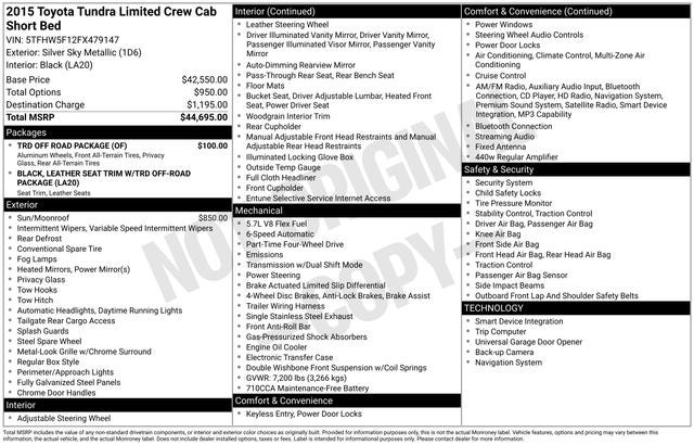 2015 Toyota Tundra Limited CrewMax