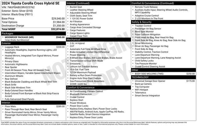 2024 Toyota Corolla Cross Hybrid SE