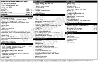 2025 Subaru Forester Hybrid Sport