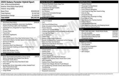 2025 Subaru Forester Hybrid Sport