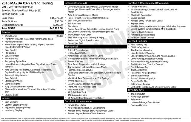 2016 Mazda Mazda CX-9 Grand Touring