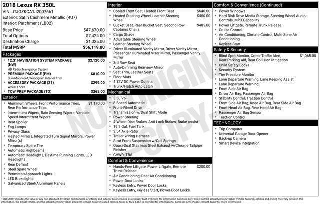 2018 Lexus RX 350L