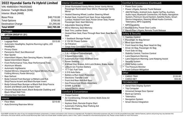2022 Hyundai Santa Fe Hybrid Limited