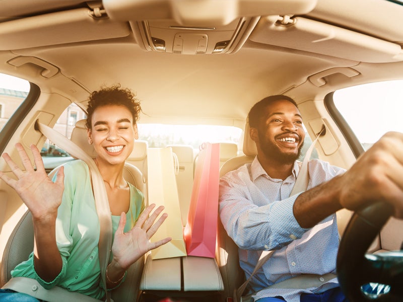 City Toyota in Great Falls MT couple driving in their new car