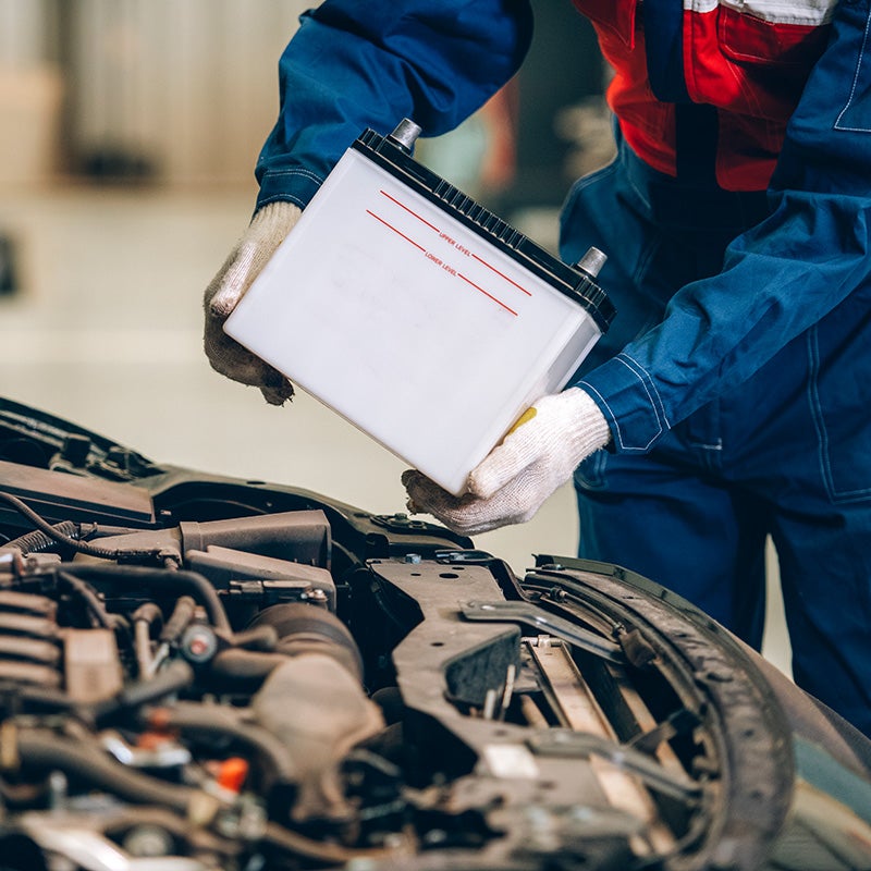 City Toyota in Great Falls MT car battery being changed